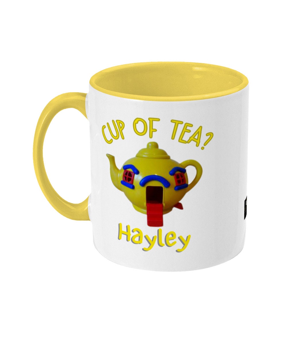 Big yellow teapot novelty coffee mug 80's memorabilia gift