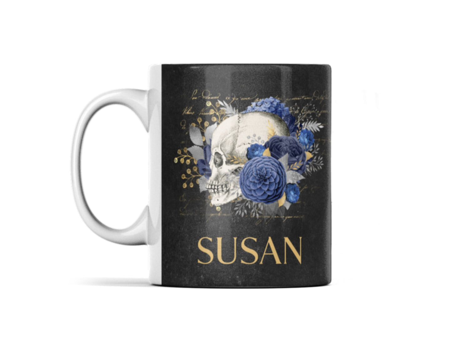 Custom skull mug for women pagan gifts in the UK