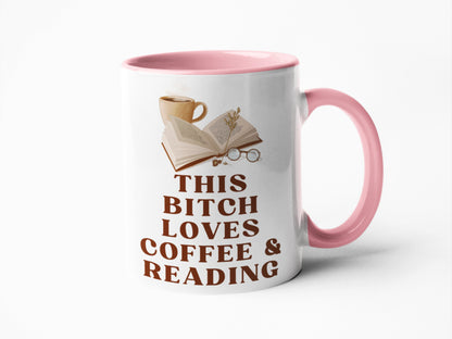 Reading and coffee mug, book lover gifts, big coffee mug for her, Birthday Gift for Best Friend , book worm gifts