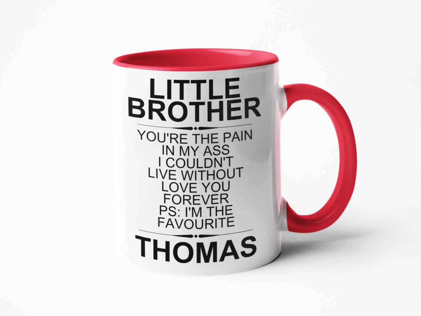 Little brother personalised sentimental mug