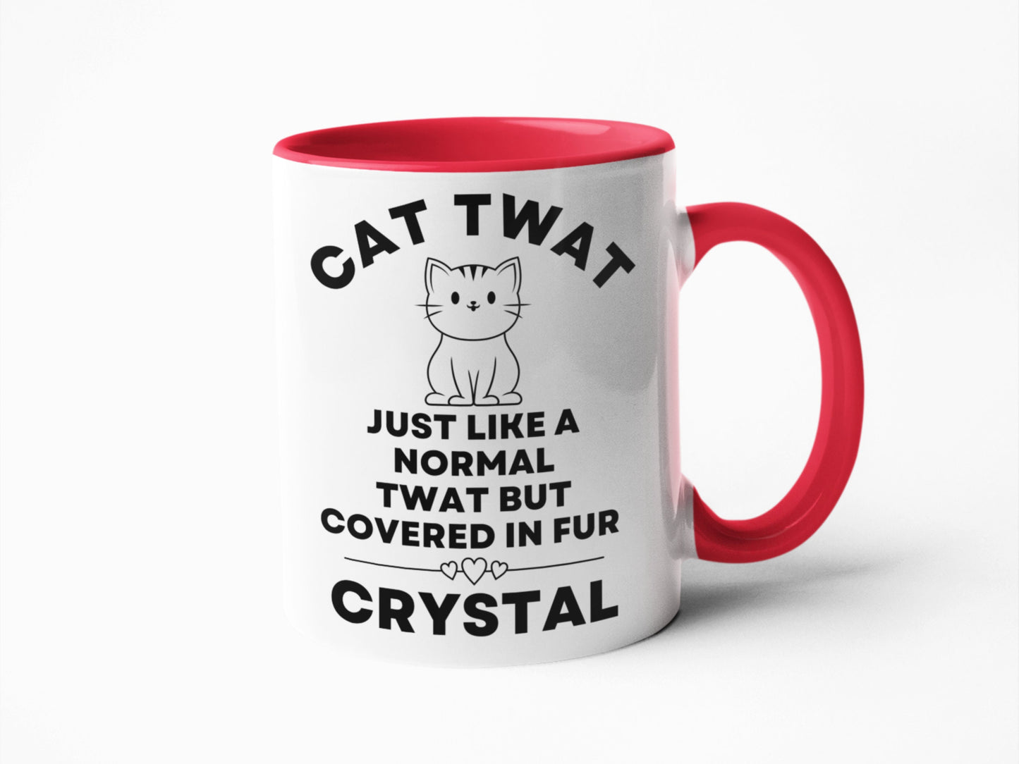 Cat twat sweary rude coffee personalised mug gift for cat lovers